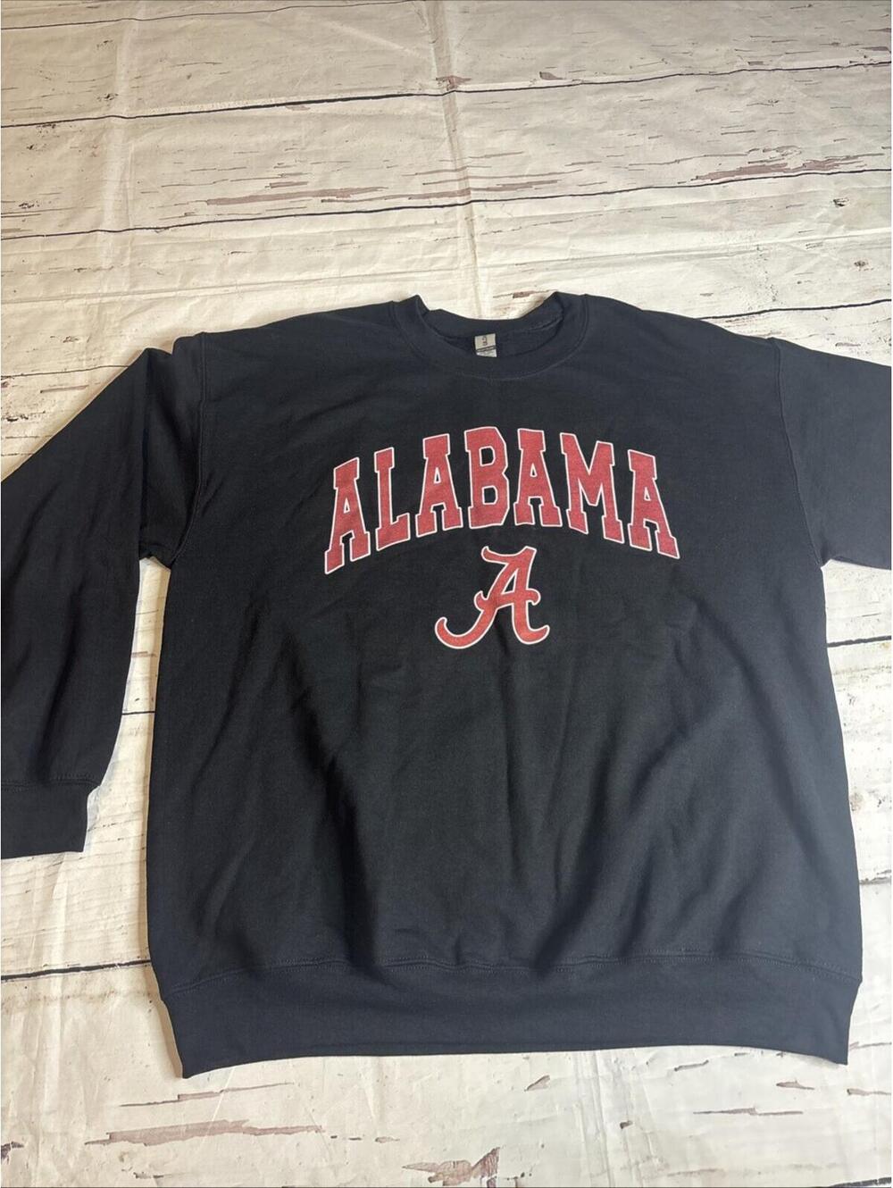 Alabama Crimson Tide Crew Neck Sweatshirt Size L Black Glidden (B5)